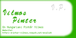 vilmos pinter business card